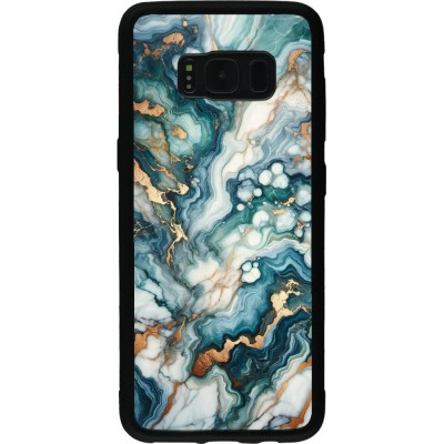 Coque Samsung Galaxy S8 - Silicone rigide noir Marbre Vert Bleu Doré