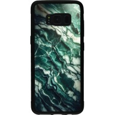 Coque Samsung Galaxy S8 - Silicone rigide noir Marbre vert majestueux