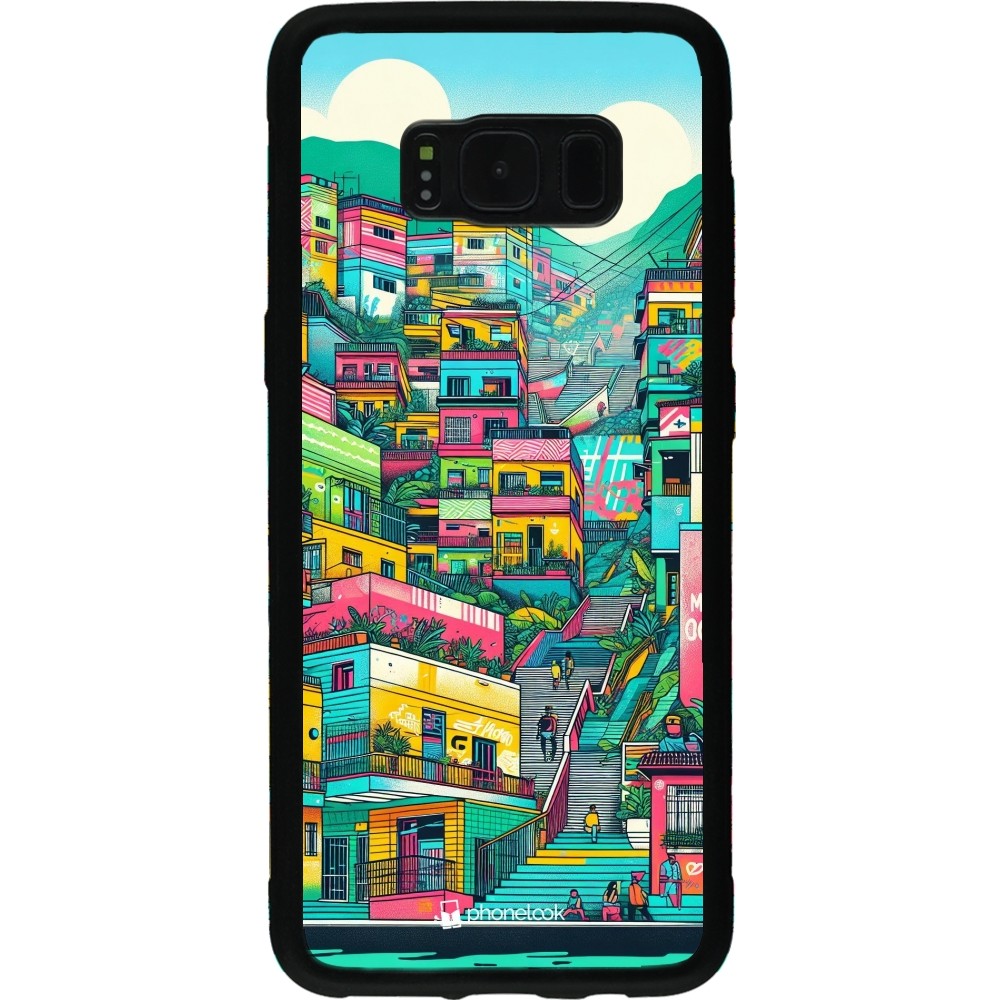 Coque Samsung Galaxy S8 - Silicone rigide noir Medellin Comuna 13 Art