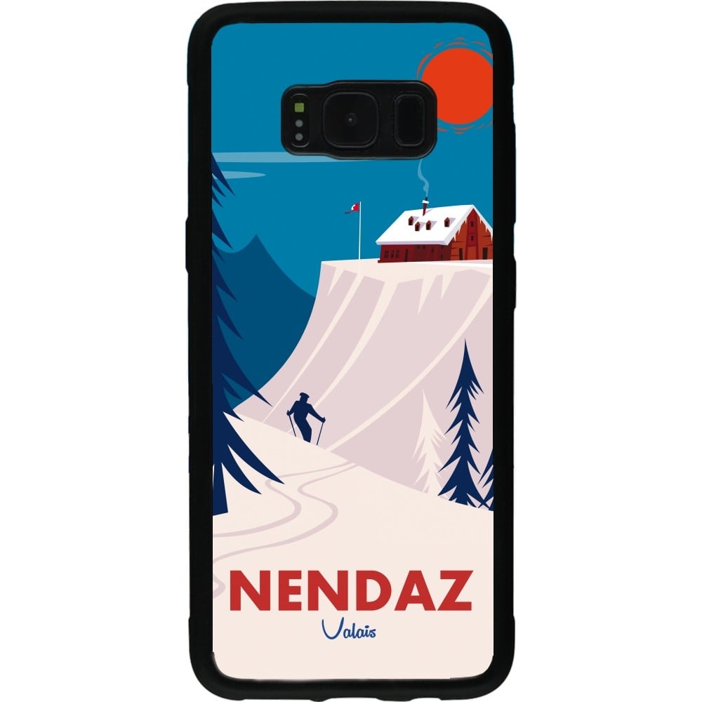 Coque Samsung Galaxy S8 - Silicone rigide noir Nendaz Cabane Ski