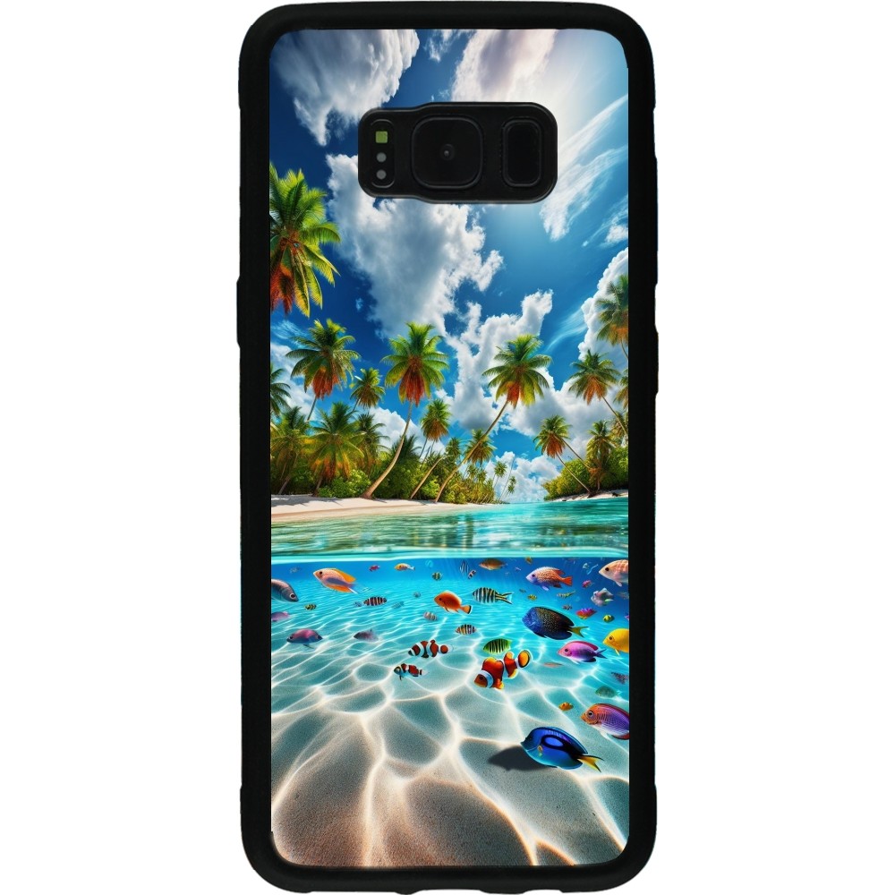 Coque Samsung Galaxy S8 - Silicone rigide noir Plage Paradis