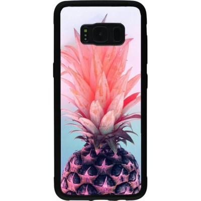 Coque Samsung Galaxy S8 - Silicone rigide noir Purple Pink Pineapple