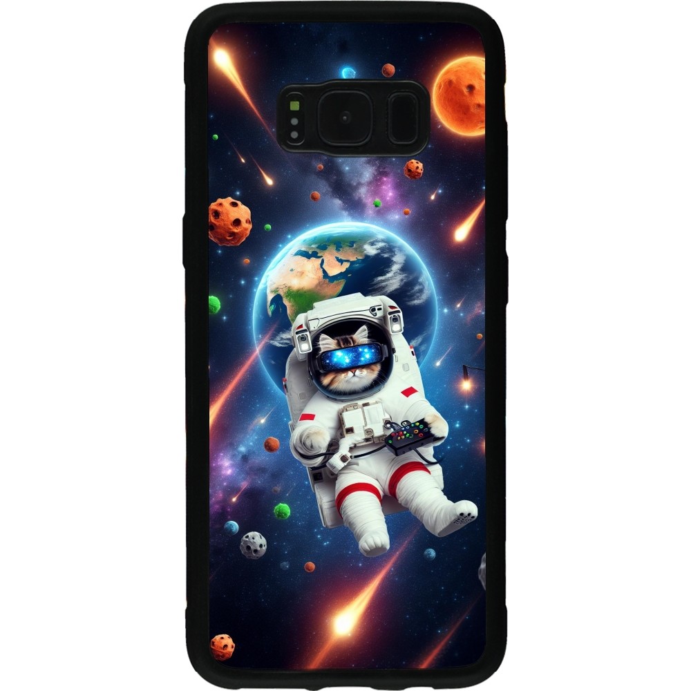 Coque Samsung Galaxy S8 - Silicone rigide noir VR SpaceCat Odyssey