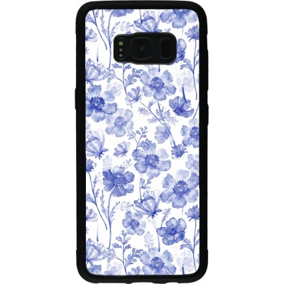 Coque Samsung Galaxy S8 - Silicone rigide noir Spring 23 watercolor blue flowers