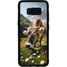 Coque Samsung Galaxy S8 - Silicone rigide noir Vache montagne Valais