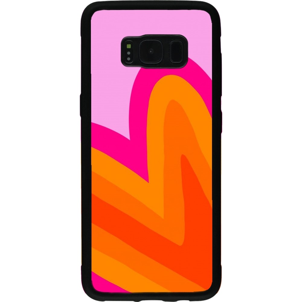 Coque Samsung Galaxy S8 - Silicone rigide noir Valentine 2024 heart gradient