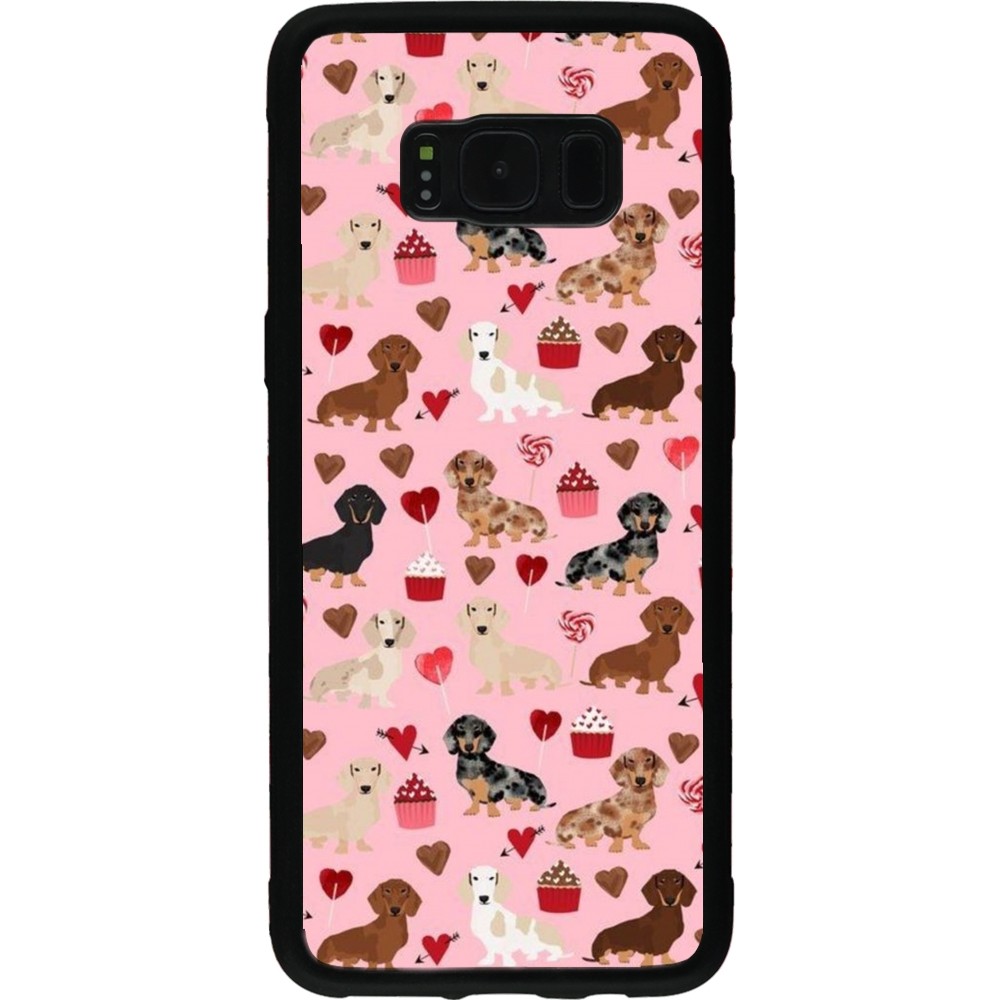 Coque Samsung Galaxy S8 - Silicone rigide noir Valentine 2024 puppy love