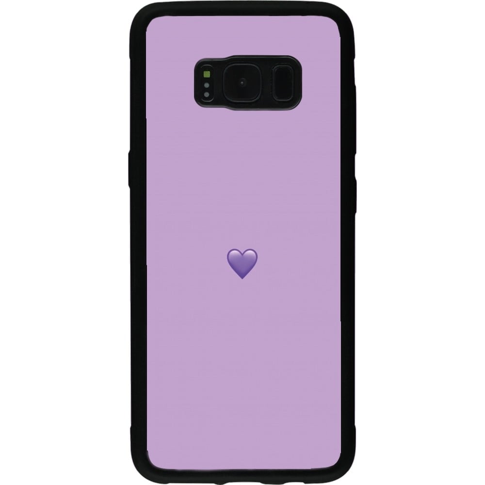 Coque Samsung Galaxy S8 - Silicone rigide noir Valentine 2023 purpule single heart