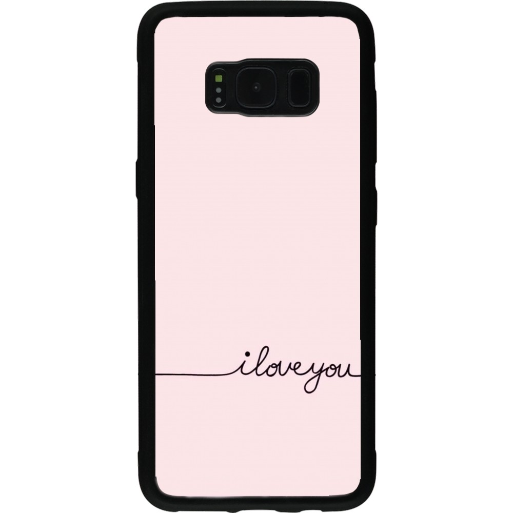 Coque Samsung Galaxy S8 - Silicone rigide noir Valentine 2023 i love you writing