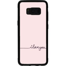 Coque Samsung Galaxy S8 - Silicone rigide noir Valentine 2023 i love you writing