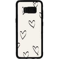 Coque Samsung Galaxy S8 - Silicone rigide noir Valentine 2023 minimalist hearts