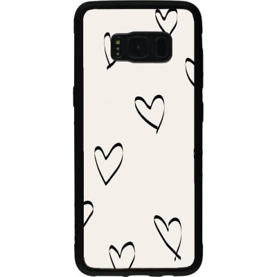 Coque Samsung Galaxy S8 - Silicone rigide noir Valentine 2023 minimalist hearts