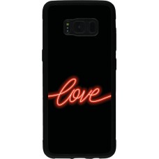 Coque Samsung Galaxy S8 - Silicone rigide noir Valentine 2023 neon love