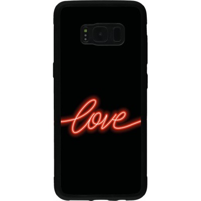 Coque Samsung Galaxy S8 - Silicone rigide noir Valentine 2023 neon love