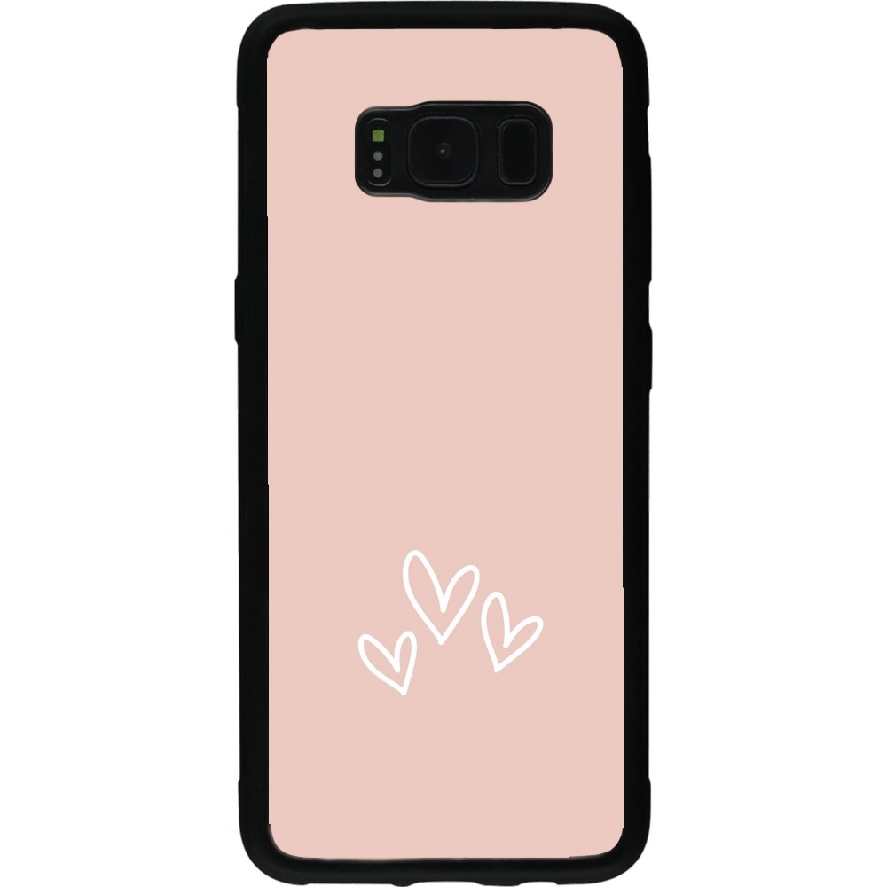 Coque Samsung Galaxy S8 - Silicone rigide noir Valentine 2023 three minimalist hearts