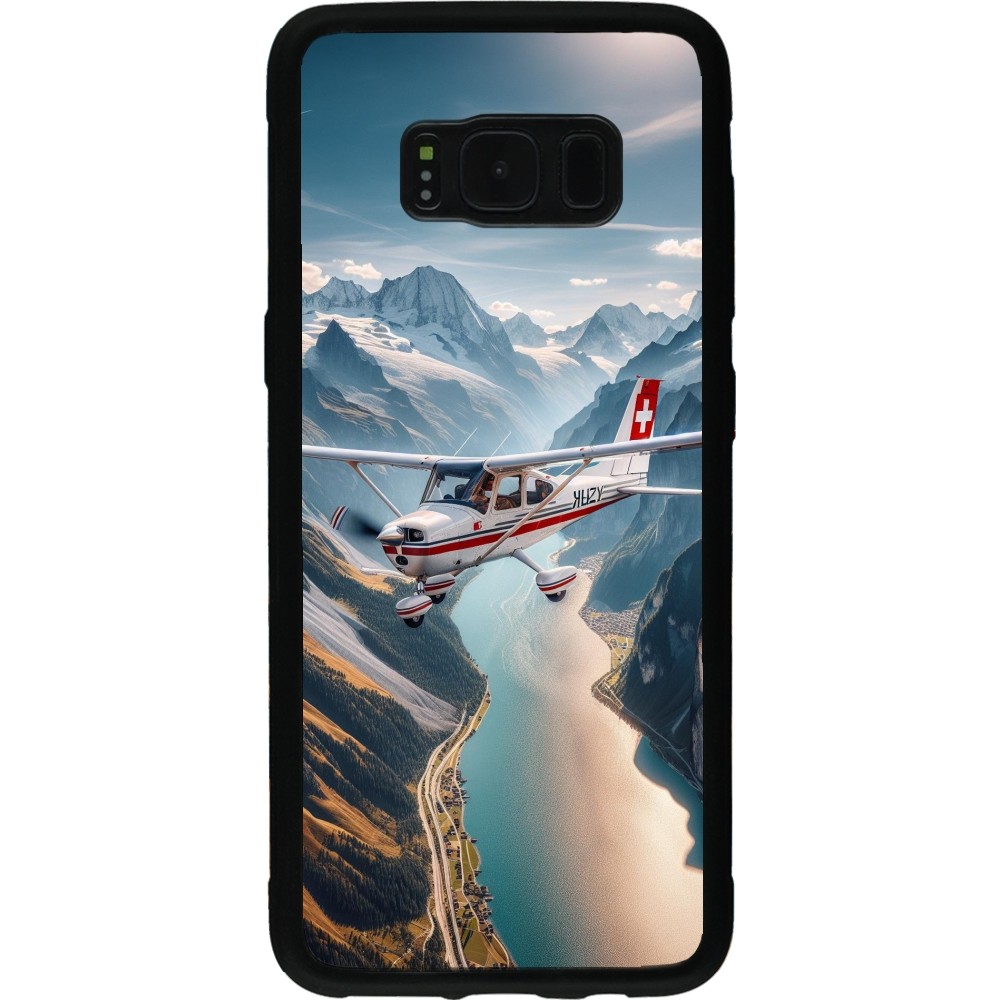 Coque Samsung Galaxy S8 - Silicone rigide noir Vol Alpin Suisse