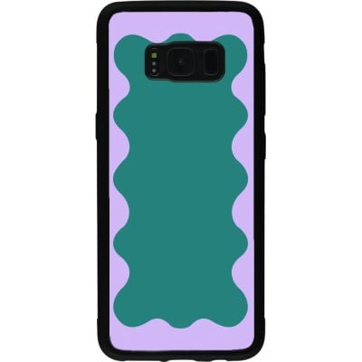 Coque Samsung Galaxy S8 - Silicone rigide noir Wavy Rectangle Green Purple