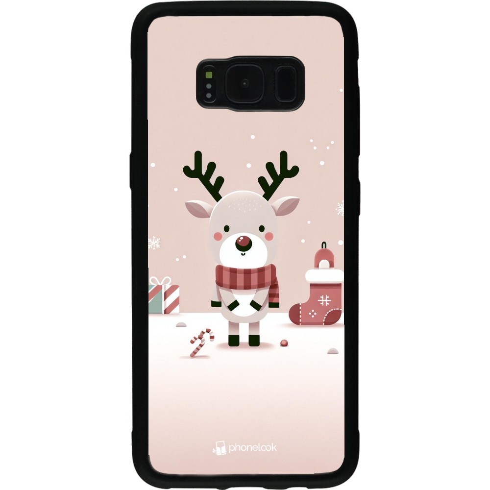 Coque Samsung Galaxy S8 - Silicone rigide noir Noël 2023 Choupinette Renne