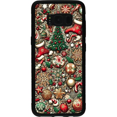 Coque Samsung Galaxy S8 - Silicone rigide noir Noël 2023 micro pattern