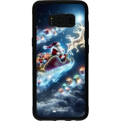 Coque Samsung Galaxy S8 - Silicone rigide noir Noël 2023 Père Noël enchanté