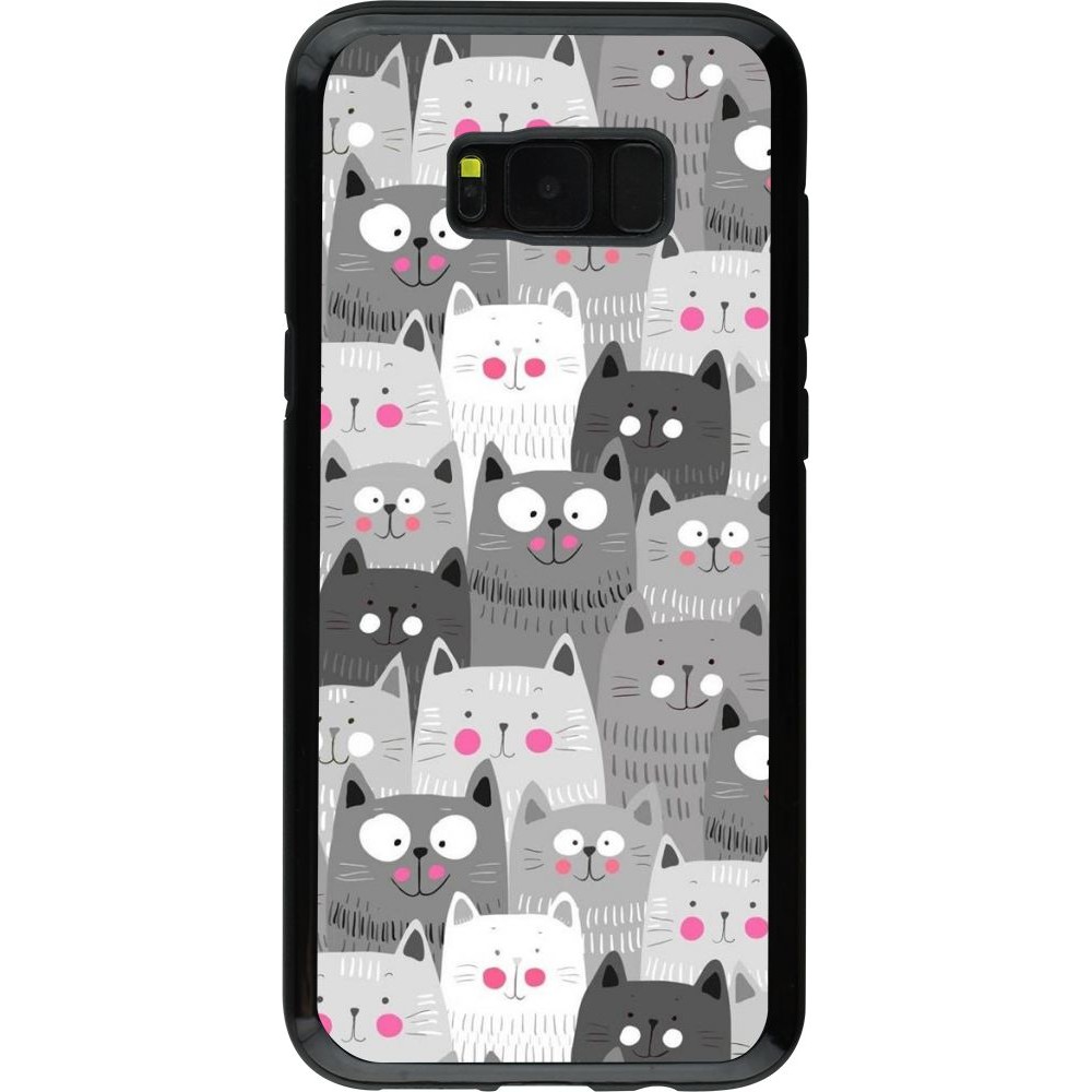 Coque Samsung Galaxy S8+ - Hybrid Armor noir Chats gris troupeau