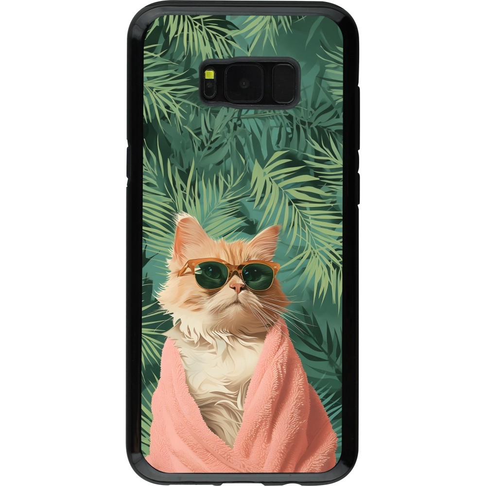 Coque Samsung Galaxy S8+ - Hybrid Armor noir Cat Summer Palms