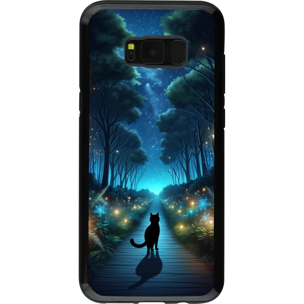 Coque Samsung Galaxy S8+ - Hybrid Armor noir Chat noir promenade