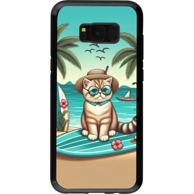 Coque Samsung Galaxy S8+ - Hybrid Armor noir Chat Surf Style