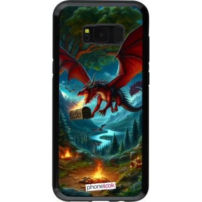 Coque Samsung Galaxy S8+ - Hybrid Armor noir Dragon Volant Forêt Trésor