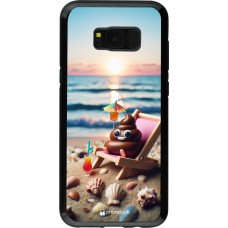 Coque Samsung Galaxy S8+ - Hybrid Armor noir Emoji caca sur chaise longue