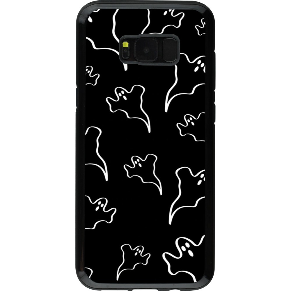 Coque Samsung Galaxy S8+ - Hybrid Armor noir Halloween 2024 black and white ghosts