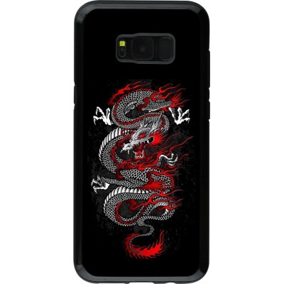 Coque Samsung Galaxy S8+ - Hybrid Armor noir Japanese style Dragon Tattoo Red Black