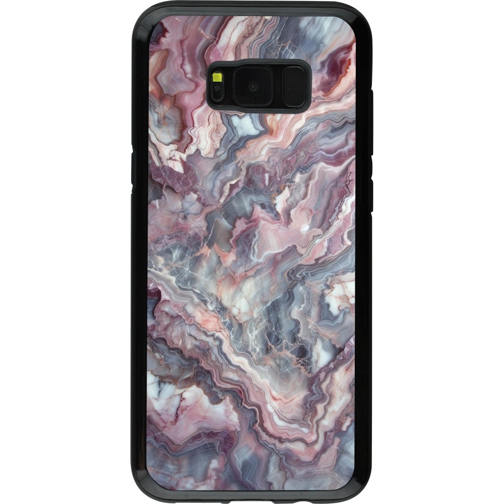 Coque Samsung Galaxy S8+ - Hybrid Armor noir Marbre violette argentée