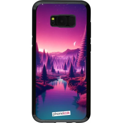 Coque Samsung Galaxy S8+ - Hybrid Armor noir Paysage Violet-Rose