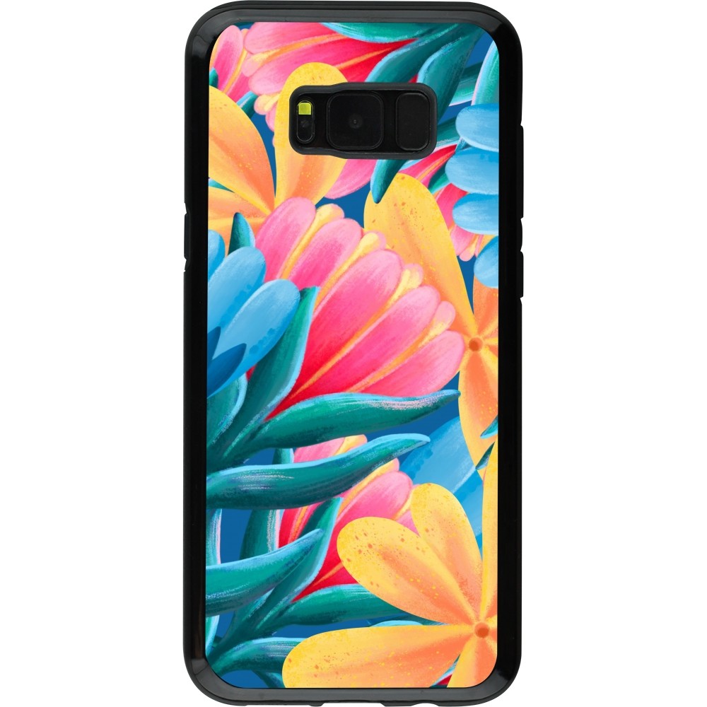 Coque Samsung Galaxy S8+ - Hybrid Armor noir Spring 23 colorful flowers