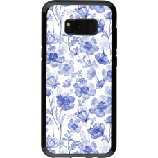 Coque Samsung Galaxy S8+ - Hybrid Armor noir Spring 23 watercolor blue flowers