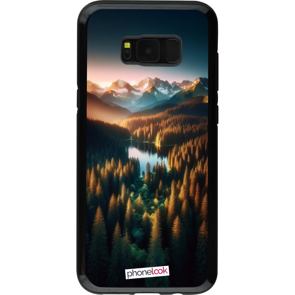 Coque Samsung Galaxy S8+ - Hybrid Armor noir Sunset Forest Lake