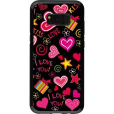 Coque Samsung Galaxy S8+ - Hybrid Armor noir Valentine 2023 love symbols