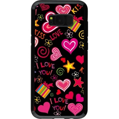 Coque Samsung Galaxy S8+ - Hybrid Armor noir Valentine 2023 love symbols