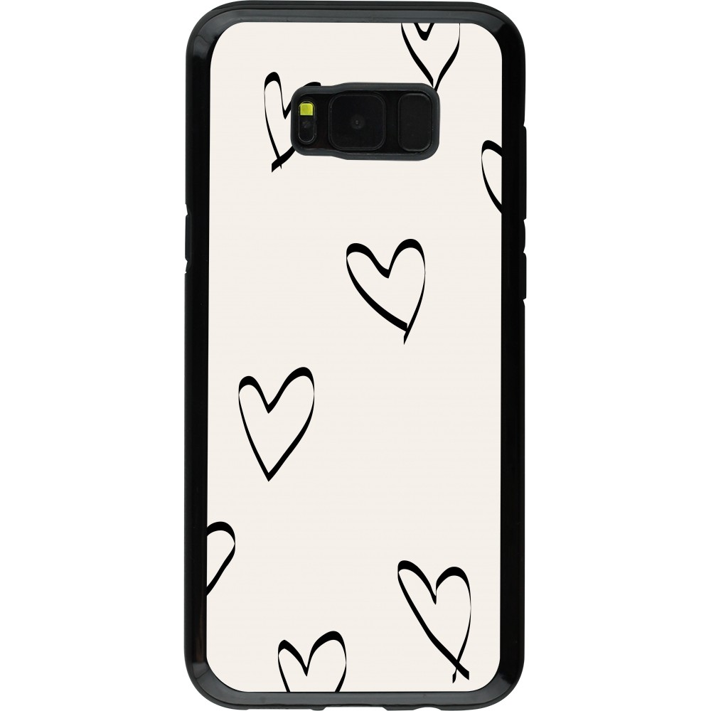 Coque Samsung Galaxy S8+ - Hybrid Armor noir Valentine 2023 minimalist hearts