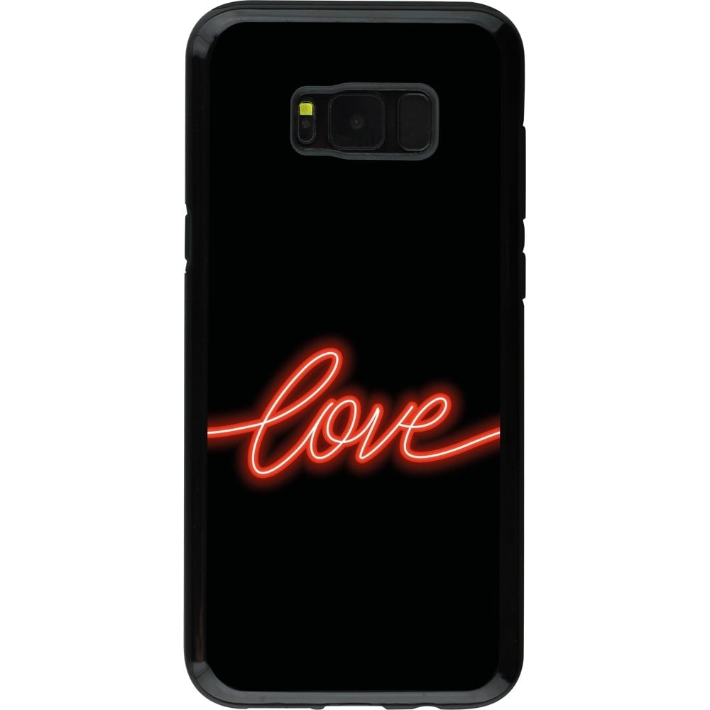 Coque Samsung Galaxy S8+ - Hybrid Armor noir Valentine 2023 neon love