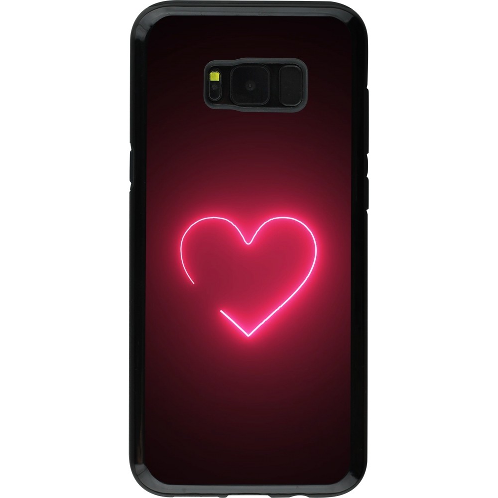 Coque Samsung Galaxy S8+ - Hybrid Armor noir Valentine 2023 single neon heart