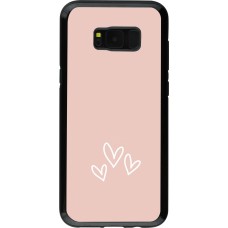 Coque Samsung Galaxy S8+ - Hybrid Armor noir Valentine 2023 three minimalist hearts