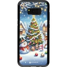 Coque Samsung Galaxy S8+ - Hybrid Armor noir Noël 2023 bonhomme de neige et sapin