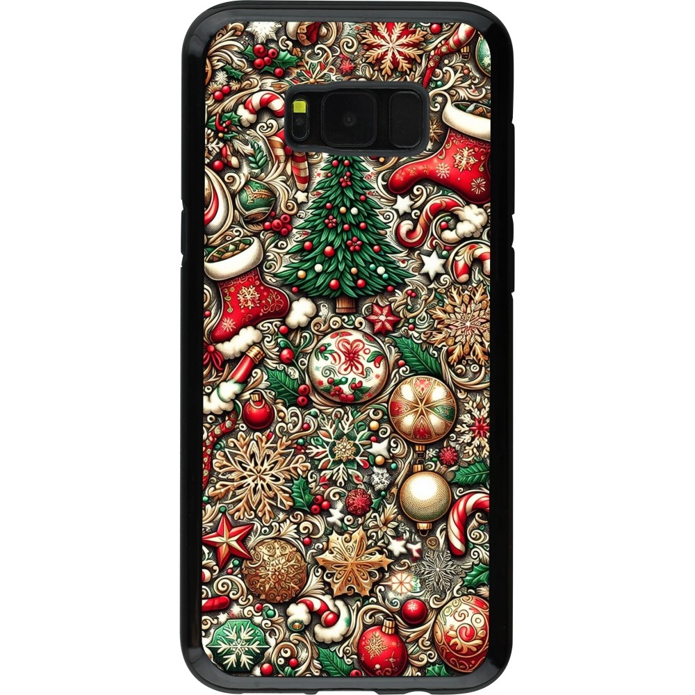 Coque Samsung Galaxy S8+ - Hybrid Armor noir Noël 2023 micro pattern