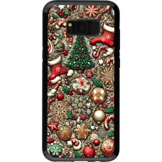 Coque Samsung Galaxy S8+ - Hybrid Armor noir Noël 2023 micro pattern