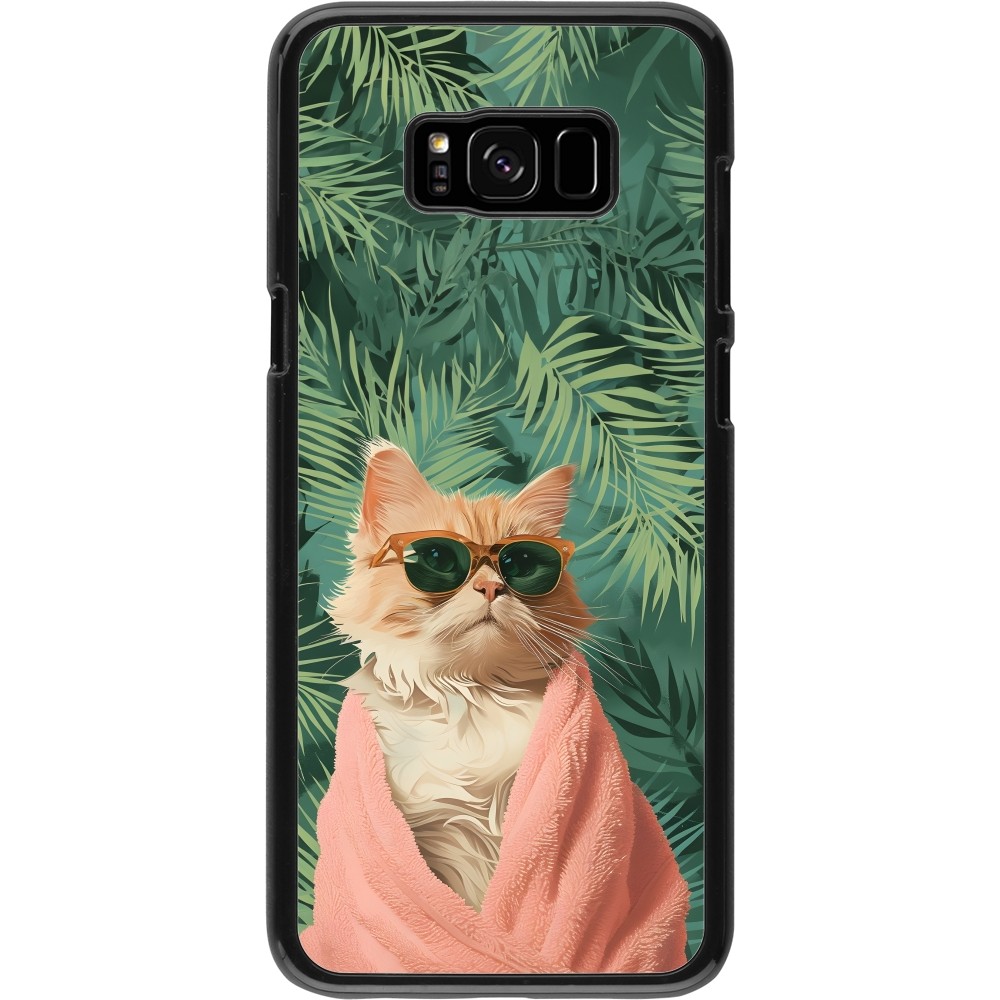 Coque Samsung Galaxy S8+ - Cat Summer Palms