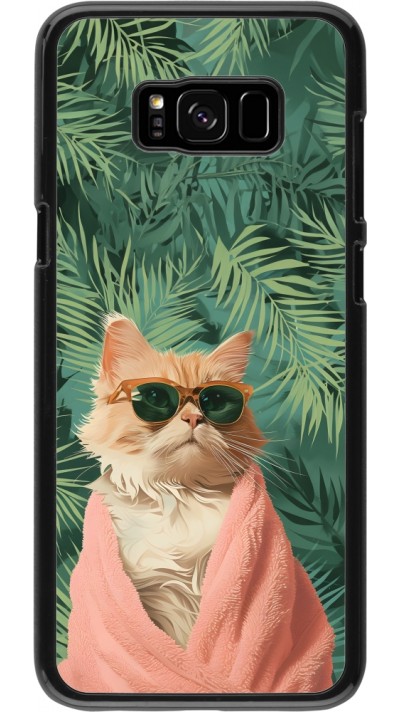 Coque Samsung Galaxy S8+ - Cat Summer Palms