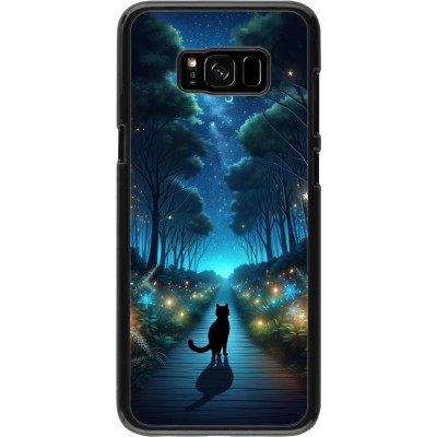 Coque Samsung Galaxy S8+ - Chat noir promenade