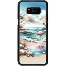 Coque Samsung Galaxy S8+ - Flamant rose aquarelle